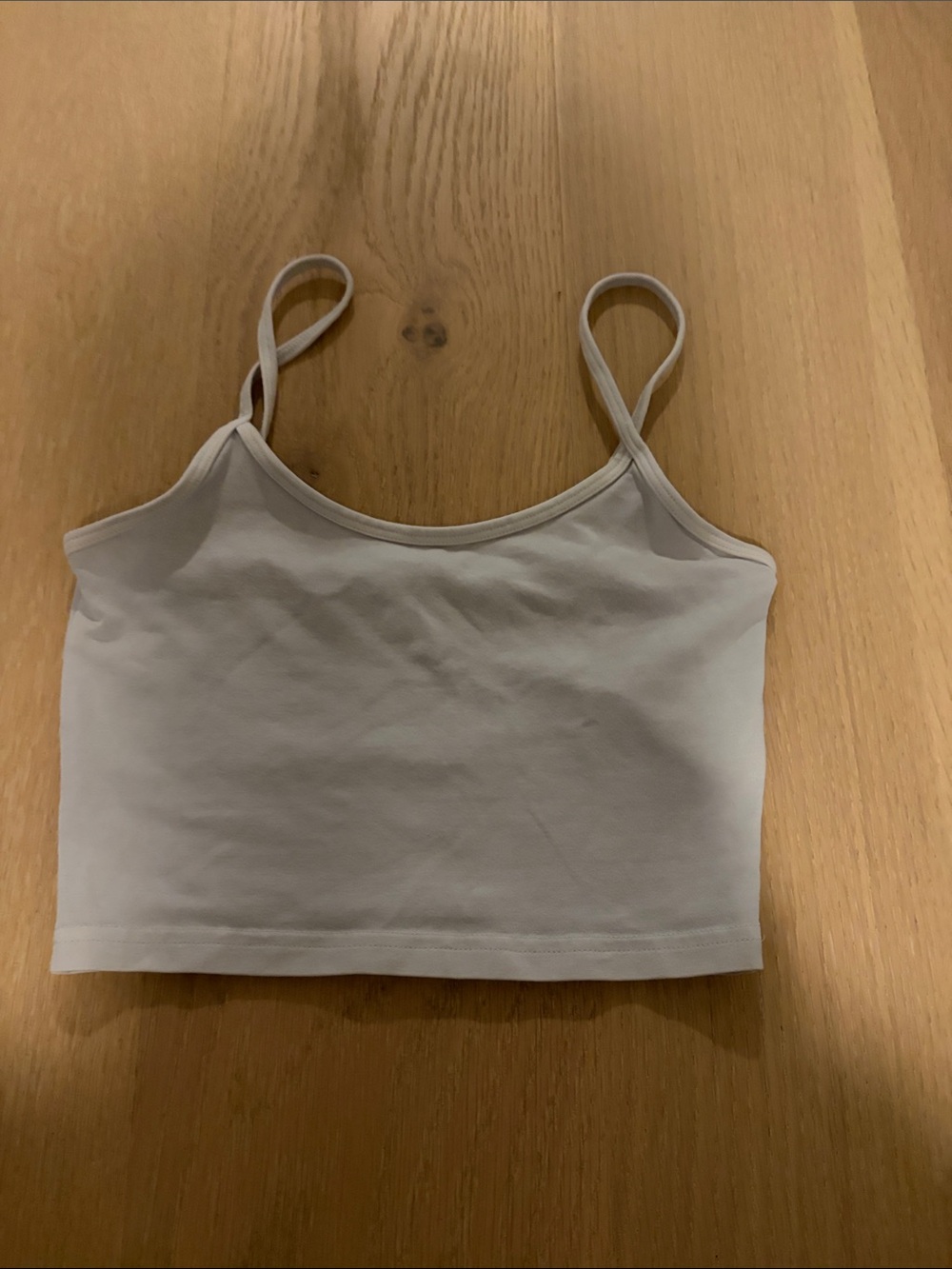 ALO Yoga Girls White Spaghetti Strap Crop Tank